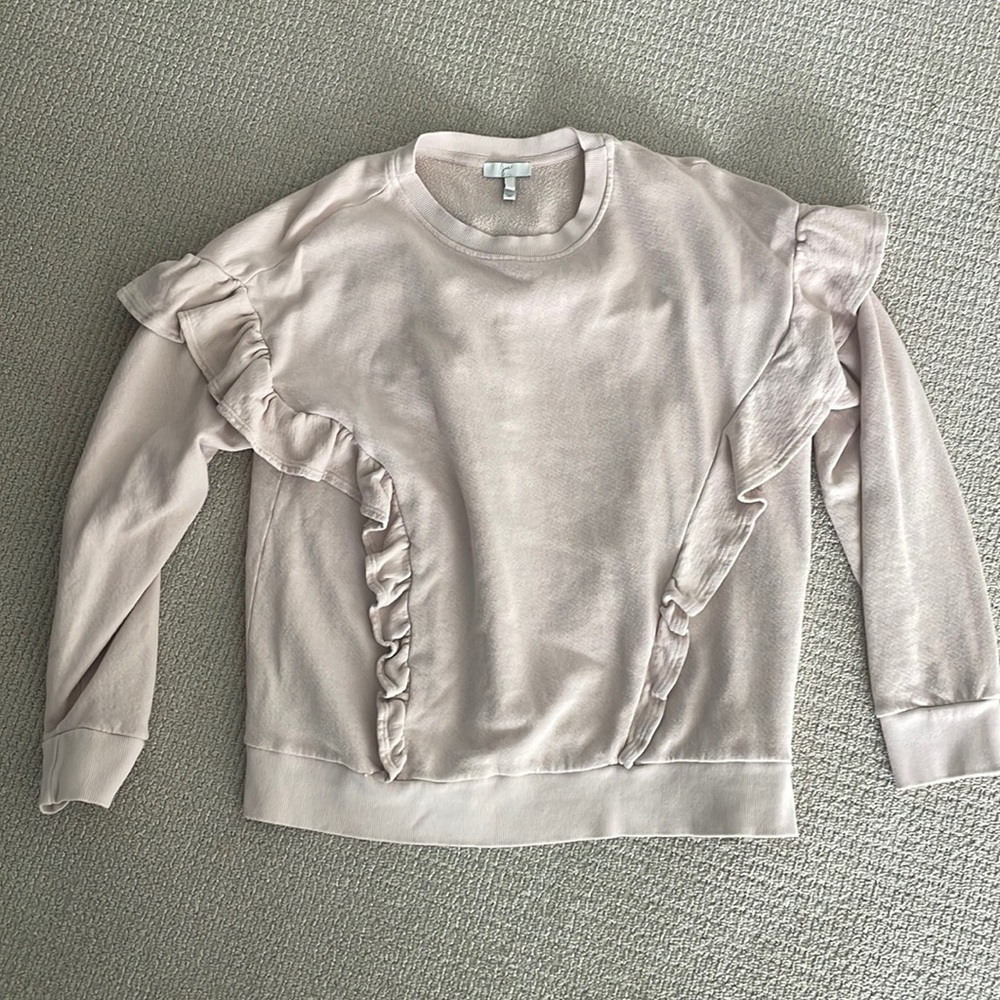Joie pink/blush/nude ruffle sweatshirt